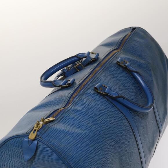 LOUIS VUITTON Epi Keepall 60 Boston Bag Blue M42945 - Picture 6 of 16